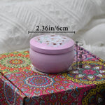 bougies parfumées boho chic motifs floraux violet blanc bleu rouge jaune pack pièces
