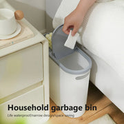 poubelle salle bain grande capacité couvercle pression blanc moderne minimaliste hygiène optimale chambre