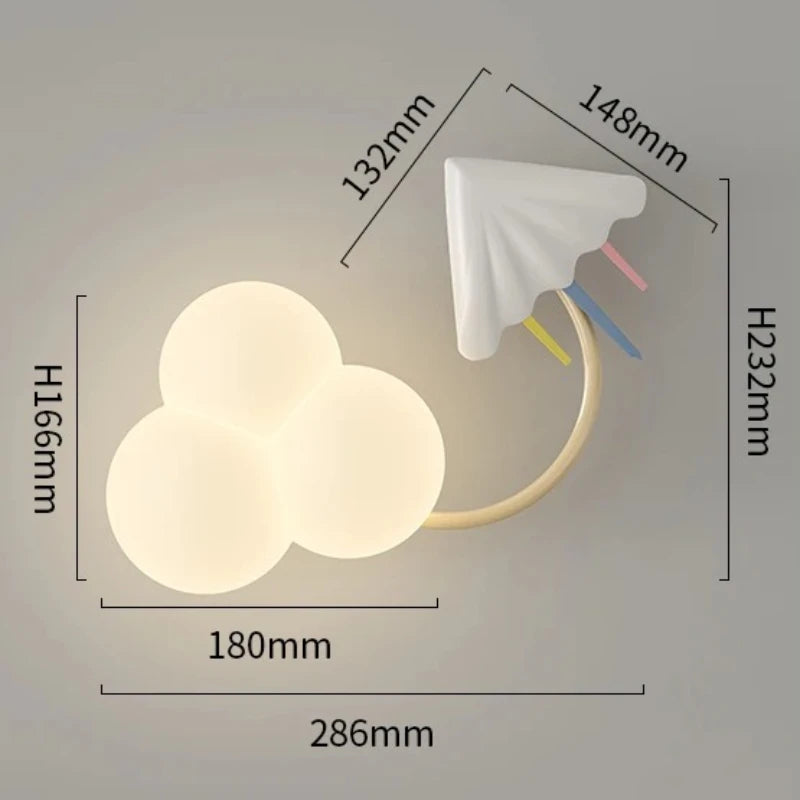 lampe murale moderne nuages avions cerfs volants étoiles arc ciel enfants led multicolore