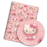 tissu coton sanrio hello kitty rose blanc motif étoiles coeurs arc ciel enfantin decorative