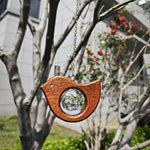 ornement suspendu suncatcher oiseau cristal bois naturel rustique arc ciel décoration fenêtre jardin maison