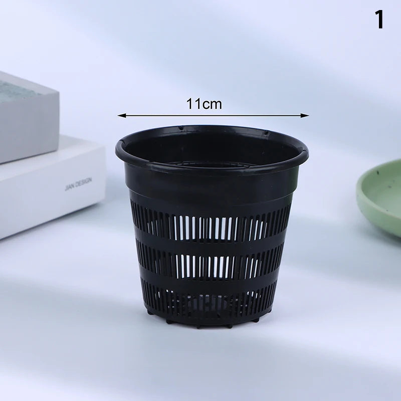 pots plantes noirs perforés moderne couvercle plastique 14cm 12cm 11cm
