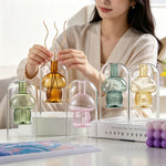 diffuseur huiles essentielles moderne forme champignon transparent vert marron rose bleu