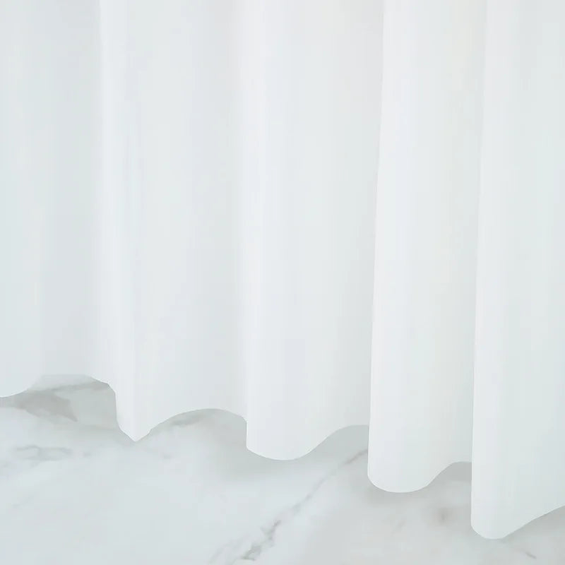 rideau douche semi transparent moderne rose orange bleu blanc vert plissé 180x180cm anneaux suspension