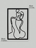 sculpture murale moderne silhouette femme rose métal noir abstraite opaque décoration intérieure minimaliste