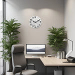 horloge murale moderne marbre gris blanc quartz bois salon unique
