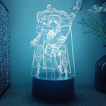 lampe 3d led dessin animé transparente veilleuse batterie aa rechargeable câble usb base solide