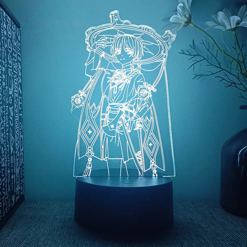 lampe 3d led dessin animé transparente veilleuse batterie aa rechargeable câble usb base solide