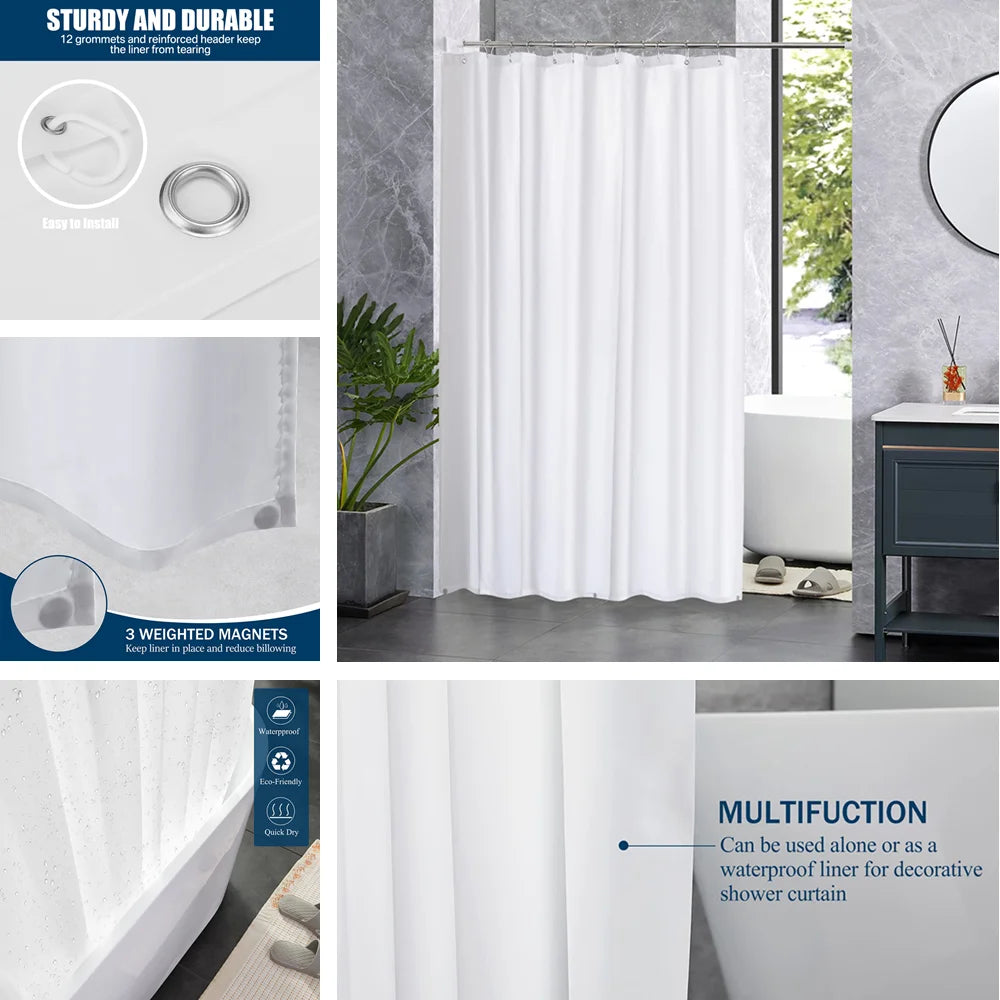 rideau douche transparent moderne aimants lestés blanc gris rose