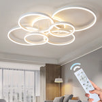 plafonnier moderne or blanc circulaire led télécommande minimaliste semi encastrée