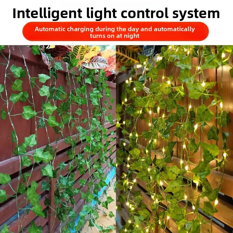 guirlande lumineuse feuilles vertes fleurs led noël mariage décoration maison festiveextérieurintérieur