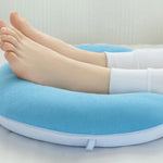 coussin soutien bleu clair anti décubitus coton polyester confortable ergonomique adhésif uni doux