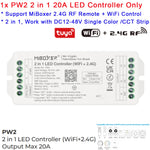 contrôleur led zigbee 3.0 wifi rgb rgbw rgb+cct 20a max charge moderne blanc
