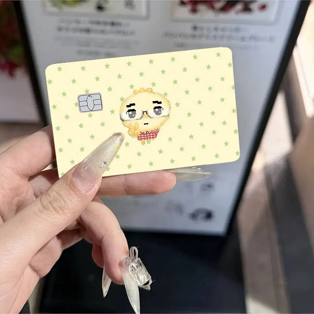 autocollants cartes bancaires dessin animé mignon personnages adhésifs réutilisables imperméables classiques féminins