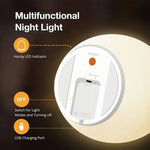 lampe nuit ovale rechargeable blanc moderne minuterie tactile led indicator