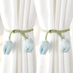 boucles rideau tulipes fleurées vert jaune rose violet blanc décoratives adhésives modernes floral