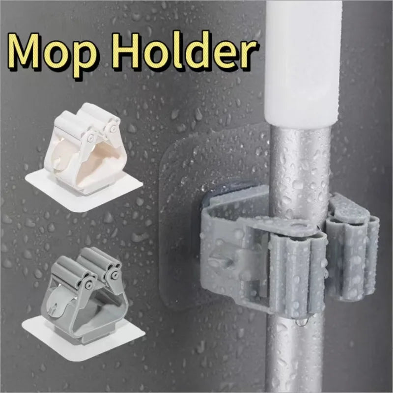 porte balai adhésif multifonctionnel blanc gris moderne support mur
