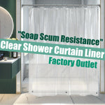 rideau douche transparent sans motif moderne 12 crochets 180cm 180cm/eplatable