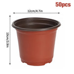 pots fleurs plastique rouge brun moderne grille drainage 10cm 12cm 9cm