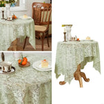 nappe table verte claire floral ajouré classique réutilisable hiver noël été