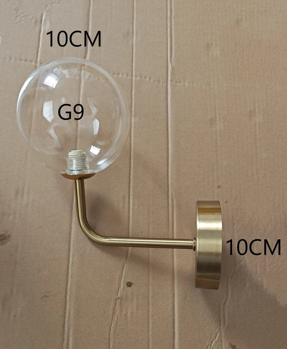 lampe suspension moderne or transparent brillante fixée mur ampoule led