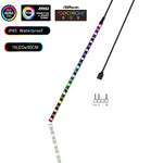 ruban led flexible magnétique noir multicolore 15leds 30leds ip20 ip65 ws2812b adressee