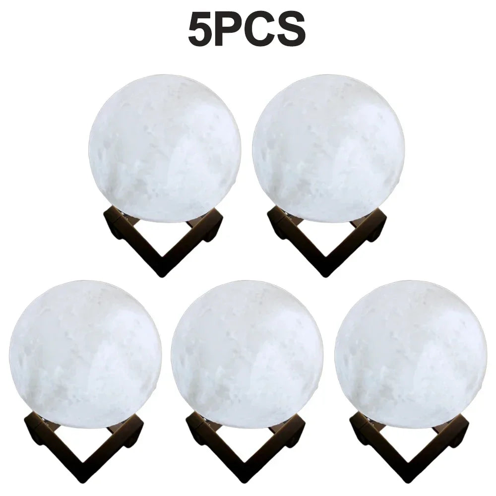 veilleuse lune led blanc moderne support bois chambre enfants lumière douce