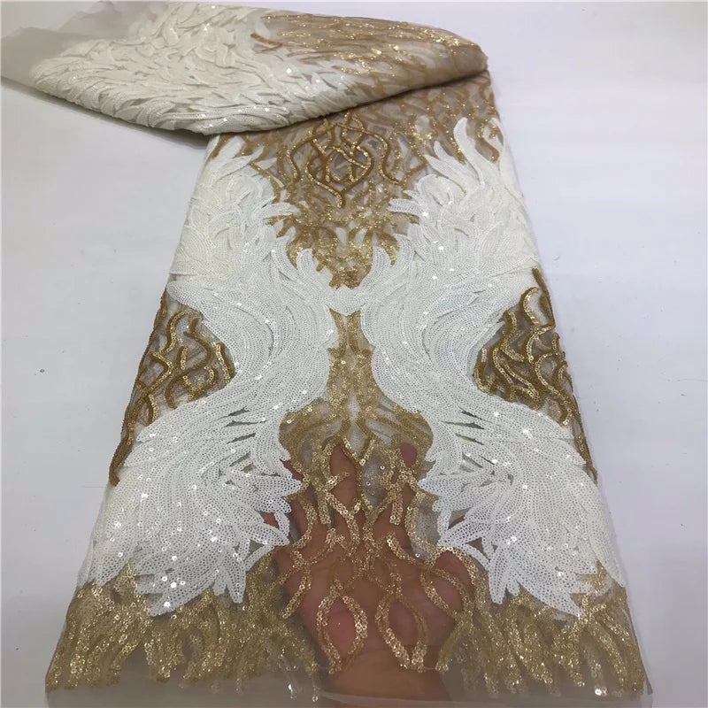 tissu dentelle sequins broderie élégant polyester coton mariage décoration voile