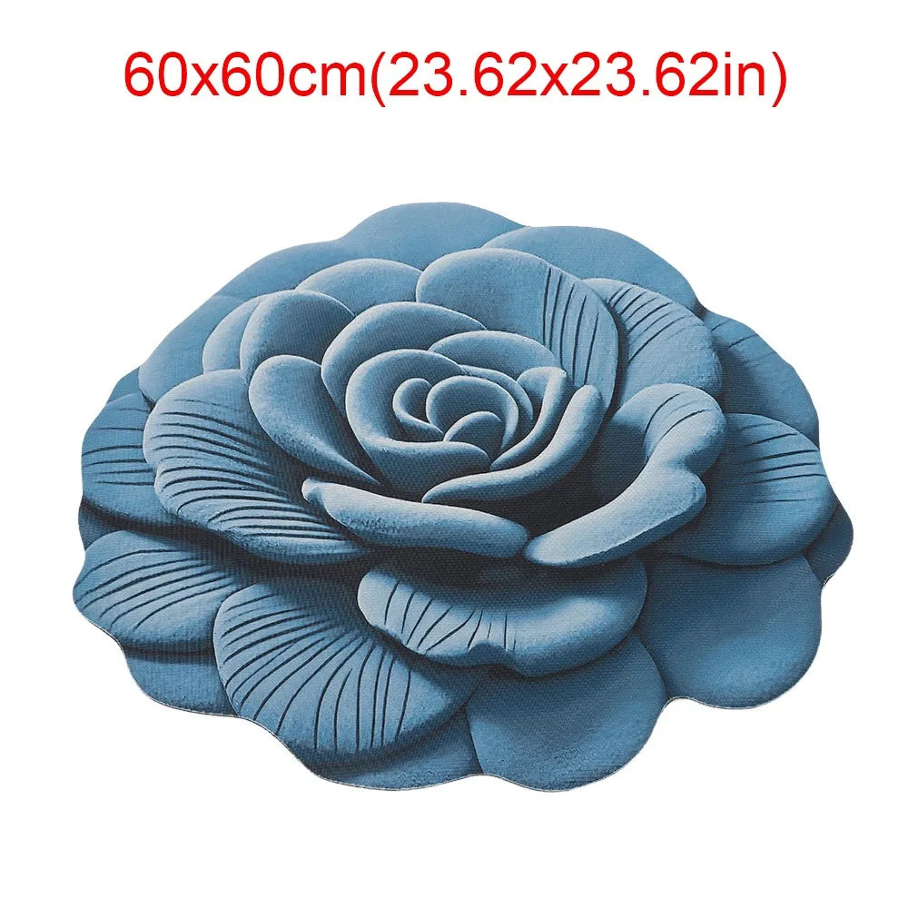 tapis fleur rose relief moderne polypropylène maison chambre rouges bleus verts violets noirs blancs