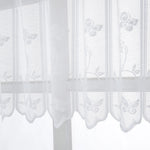 rideau floral transparent fenêtre blanc motif papillon brodé décoration chambre moderne pastorale
