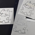 sticker autocollant 3d dessins animés chat noir blanc décoration téléphone diy illustration simple