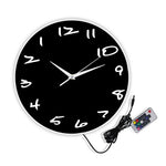 horloge murale moderne minimaliste noir aiguille quartz séparée face unique télécommande chambre salon