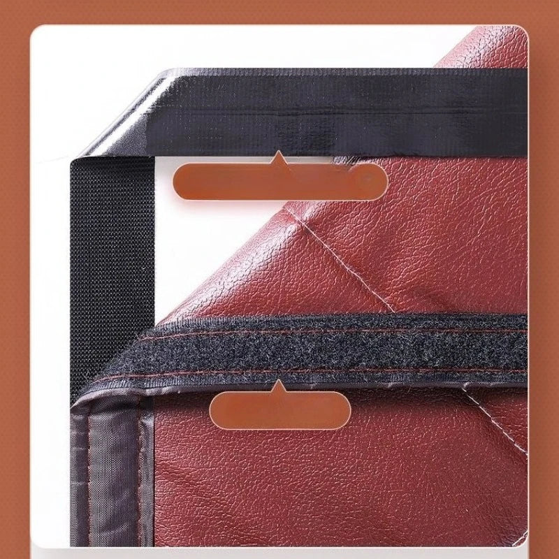 rideau porte marron quilted moderne velcro isolation coupe vent 100x200cm