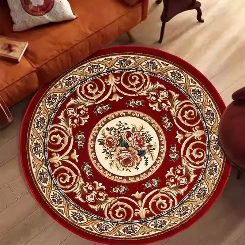 tapis rouge floral baroque orné moderne salon chambre 120x120cm 80x80cm 40x40cm