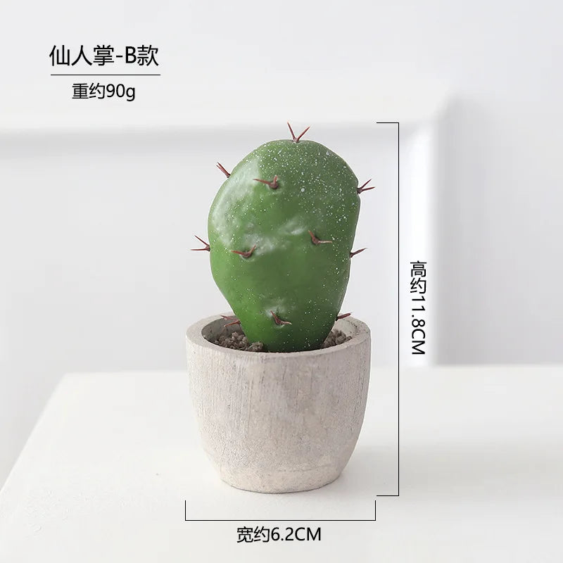 décoration intérieure cactus artificiel vert moderne pot gravier salon 11.1cm