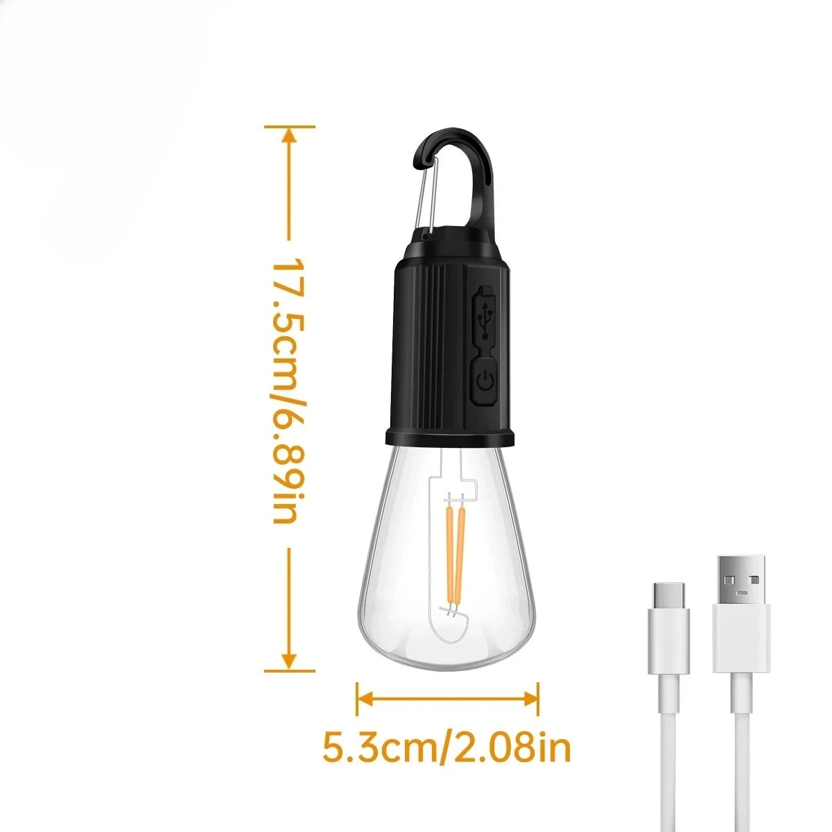 lampe camping rechargeable usb transparente vintage ip65 ajustable 360