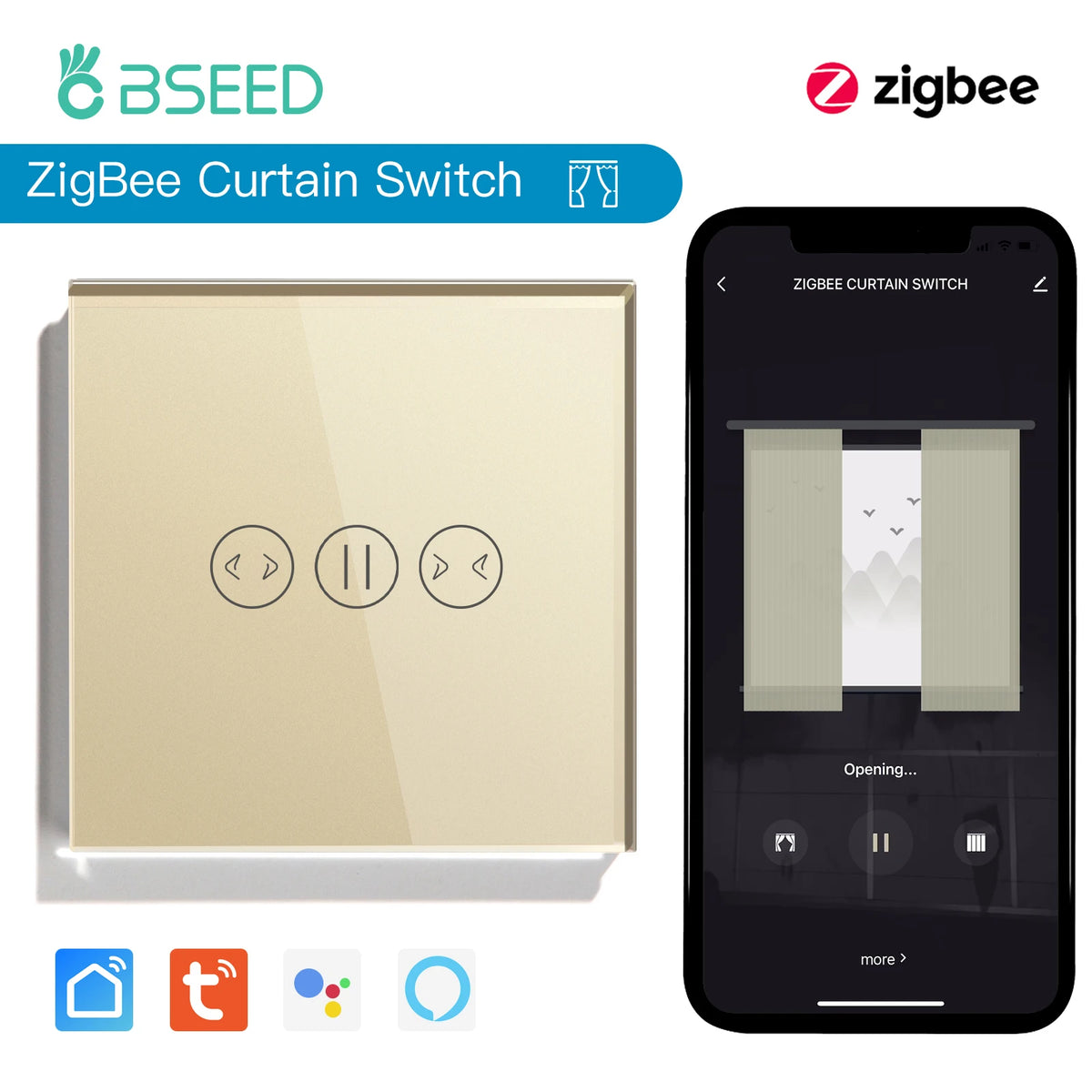 commutateur rideau zigbee intelligent commande vocale application blanc moderne 5a 1000w 90v 250v