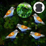 guirlande oiseaux bleu doré lumineuse clips solaire usb led jardin festive