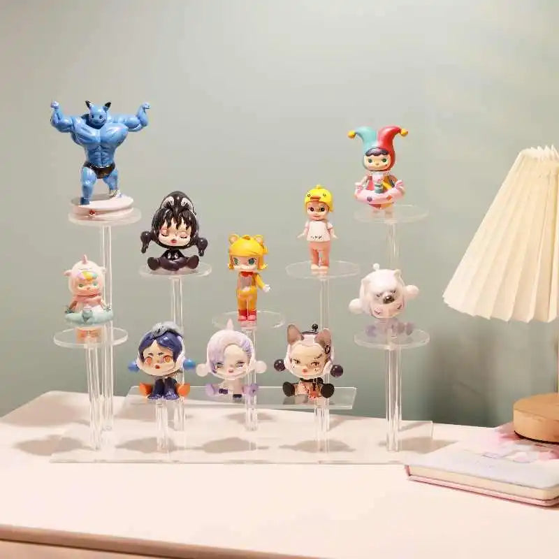 présentoir acrylique transparent multi niveaux support figurines flacons parfum décoration maison salon