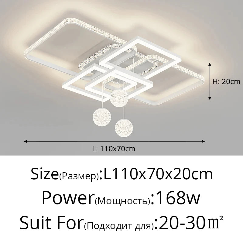 plafonnier moderne luminaire suspendu blanc noir doré cristaux géométrique contemporain