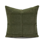 coussins décoratifs modernes nordique vert olive motif plissé texture polyester 45x45cm