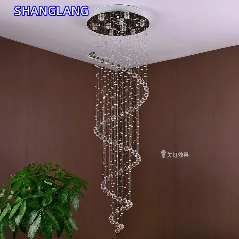 suspension lumineuse moderne transparente cristal argentées géométriques salon salle bain led gu10