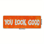 tapis orange moderne lettres blanches antidérapant polyester salle bain cuisine