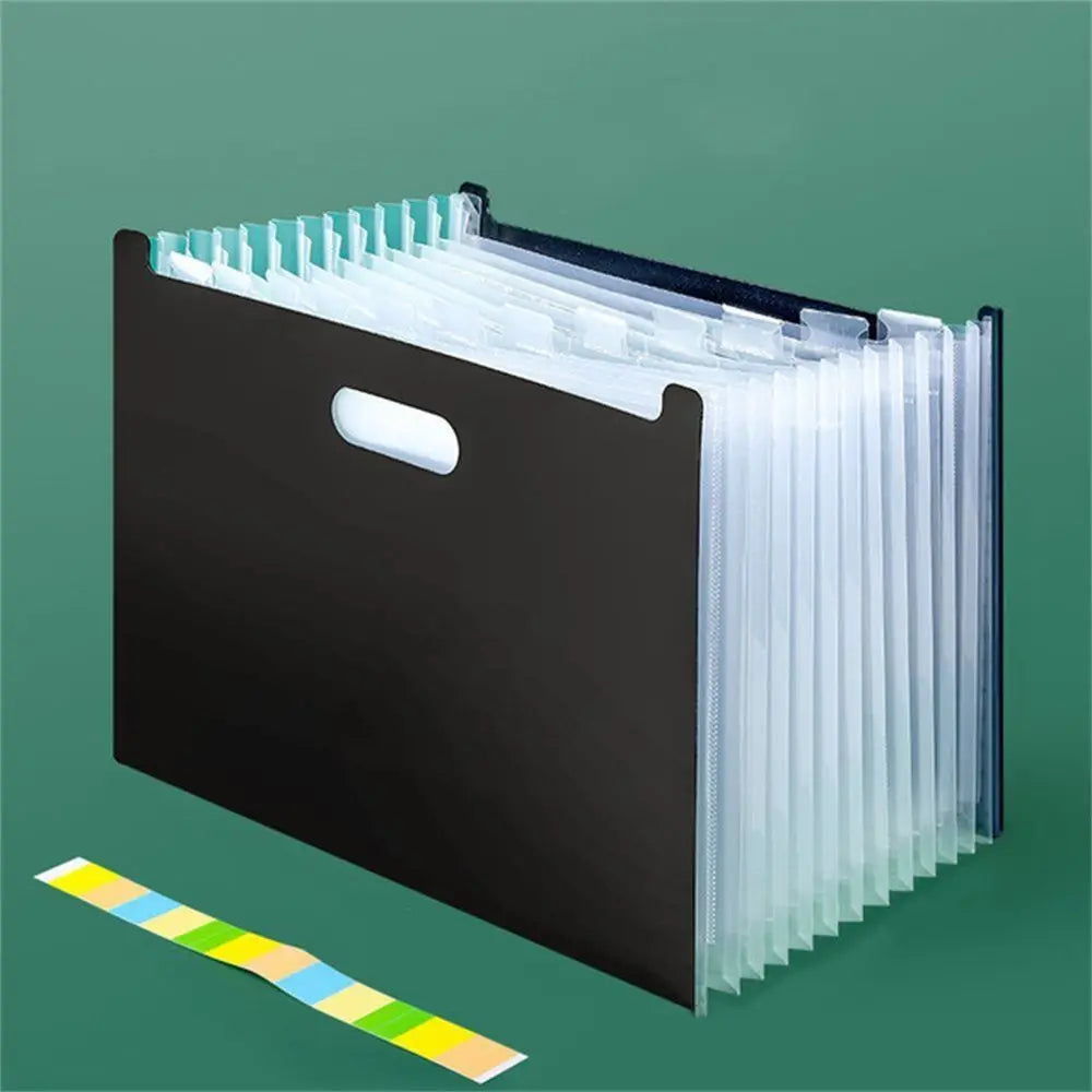 porte documents pliable moderne blanc noir bleu transparent poignée ruban adhésif