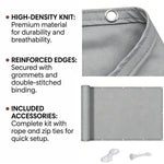 écran confidentialité gris moderne toile imperméable corde pinces uv protection balcon 80x300cm