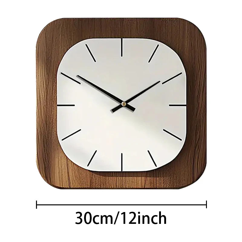 horloge murale acrylique moderne cadre bois noir aiguille quartz visage unique chambre salon decoration