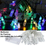 guirlande lumineuse multicolore pinces linge transparentes festives decoration mariage led photos