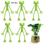 supports plantes forme grenouille vert texturé décoration jardin ludique enroulement tige plantes