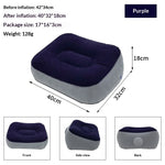coussin gonflable velours gris violet confortable lit relaxation polyester coton portable