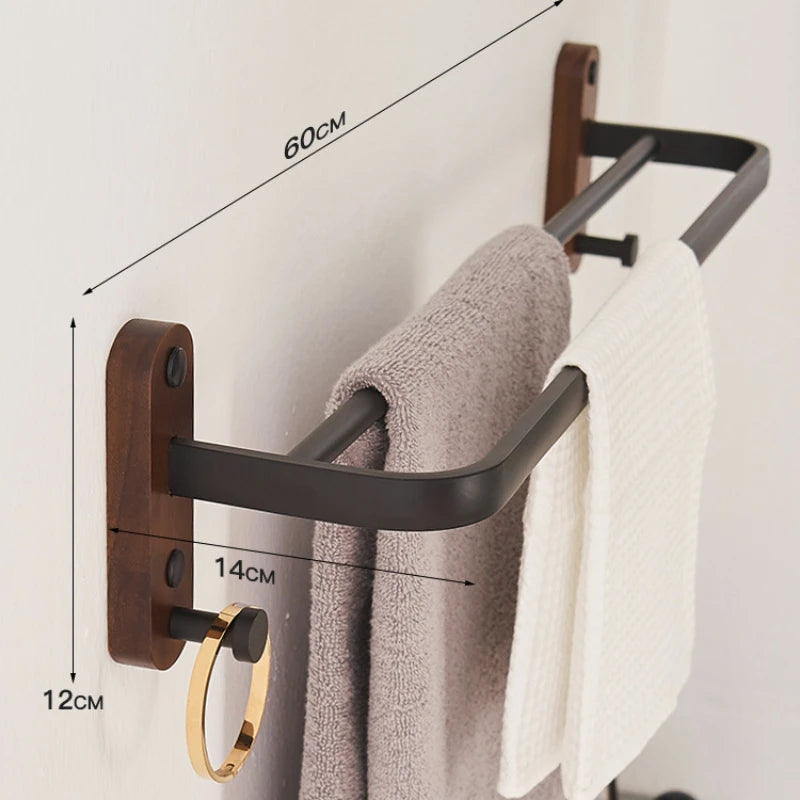 étagères porte serviettes bois moderne vis fixations salle bain minimaliste porte brosse gobelet savon